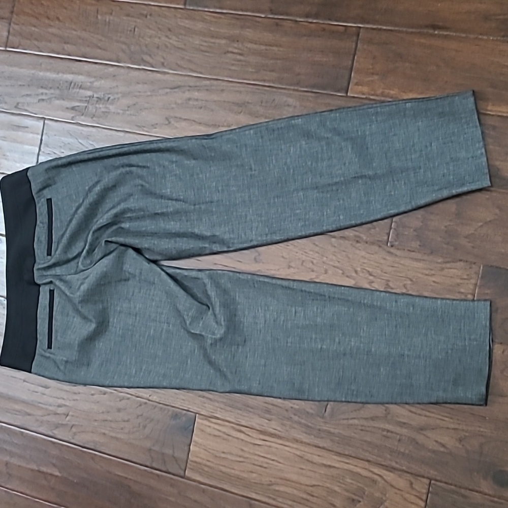 Express Grey Blend Editor Pants With Wide Black W… - image 2